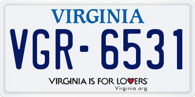 VA license plate VGR6531