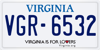VA license plate VGR6532