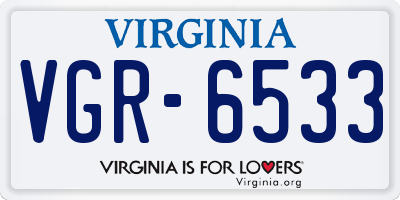 VA license plate VGR6533