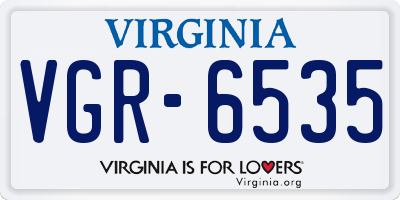 VA license plate VGR6535