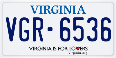 VA license plate VGR6536