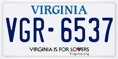 VA license plate VGR6537