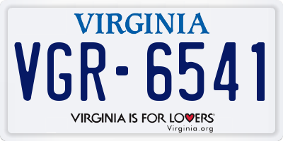 VA license plate VGR6541