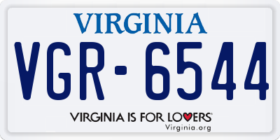 VA license plate VGR6544