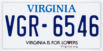 VA license plate VGR6546