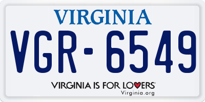 VA license plate VGR6549