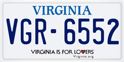 VA license plate VGR6552