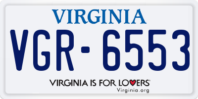 VA license plate VGR6553