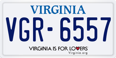 VA license plate VGR6557