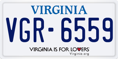 VA license plate VGR6559