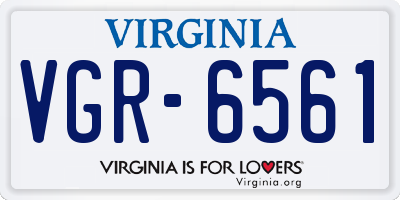 VA license plate VGR6561
