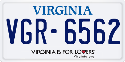 VA license plate VGR6562