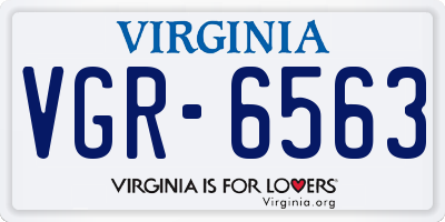 VA license plate VGR6563