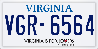VA license plate VGR6564
