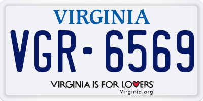 VA license plate VGR6569