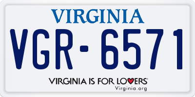 VA license plate VGR6571