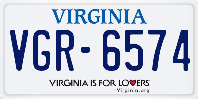 VA license plate VGR6574
