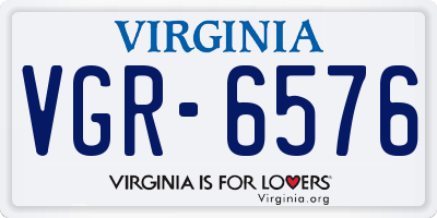 VA license plate VGR6576