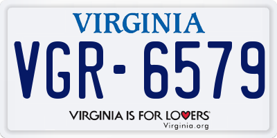 VA license plate VGR6579