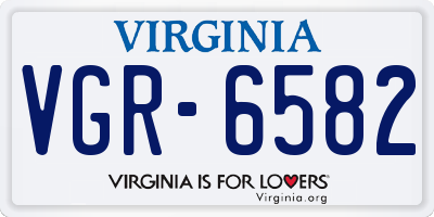 VA license plate VGR6582