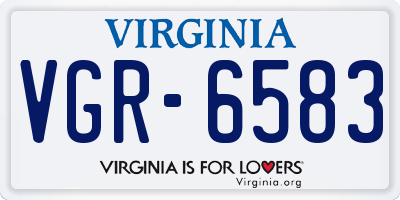 VA license plate VGR6583