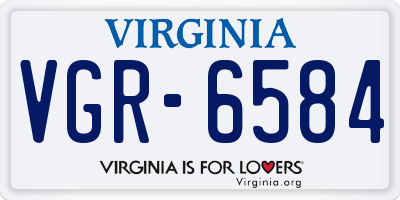 VA license plate VGR6584