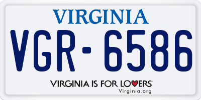 VA license plate VGR6586