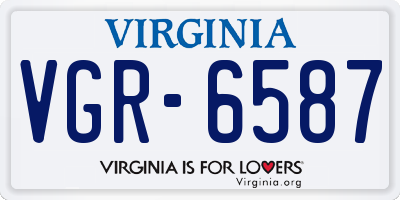 VA license plate VGR6587