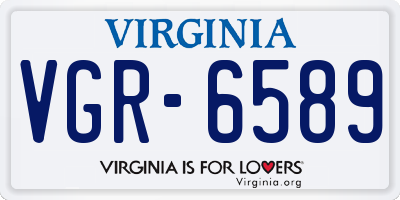 VA license plate VGR6589