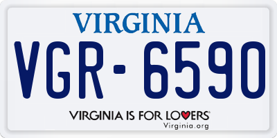 VA license plate VGR6590