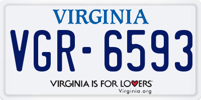 VA license plate VGR6593