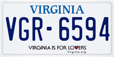 VA license plate VGR6594