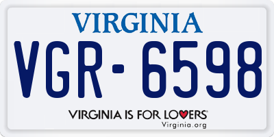 VA license plate VGR6598
