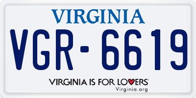 VA license plate VGR6619