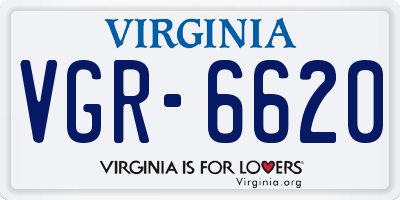 VA license plate VGR6620