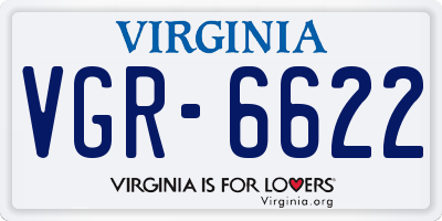 VA license plate VGR6622