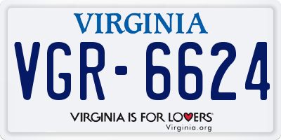VA license plate VGR6624