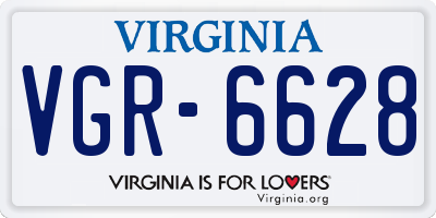 VA license plate VGR6628