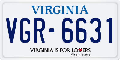 VA license plate VGR6631