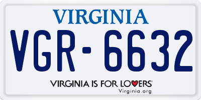 VA license plate VGR6632