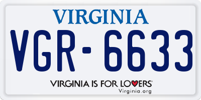 VA license plate VGR6633