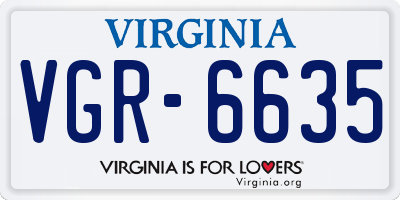 VA license plate VGR6635