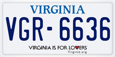 VA license plate VGR6636