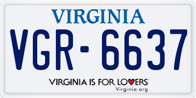 VA license plate VGR6637