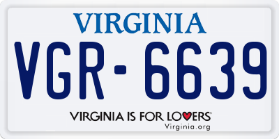 VA license plate VGR6639