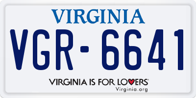 VA license plate VGR6641