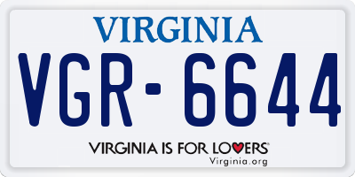 VA license plate VGR6644