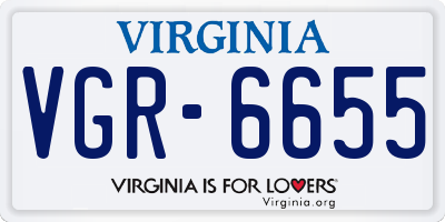 VA license plate VGR6655