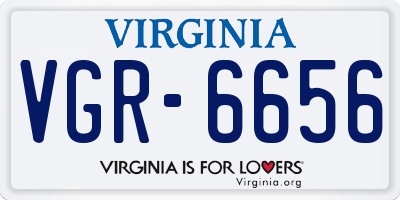 VA license plate VGR6656