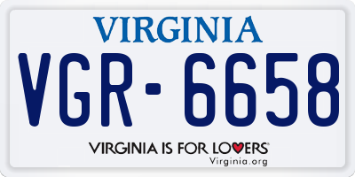 VA license plate VGR6658